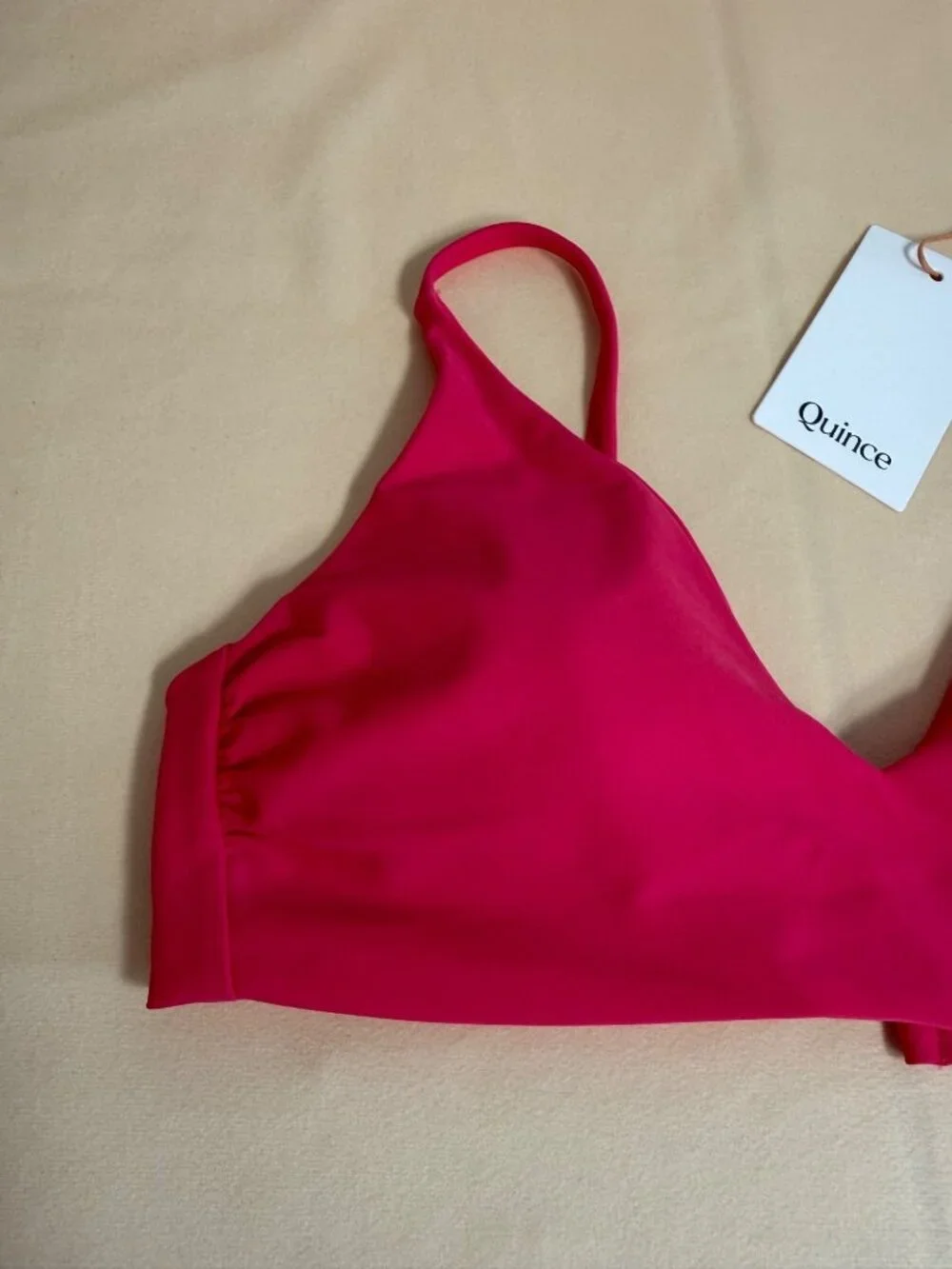 Quince Women's Italian Scoop Neck Bikini Top Berry Pink Small